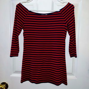 Old Navy top size S, red and navy stripes, gently used, great condition